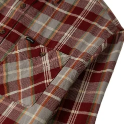 Vintage Washed Flannel Maroon Red /Beige/Green