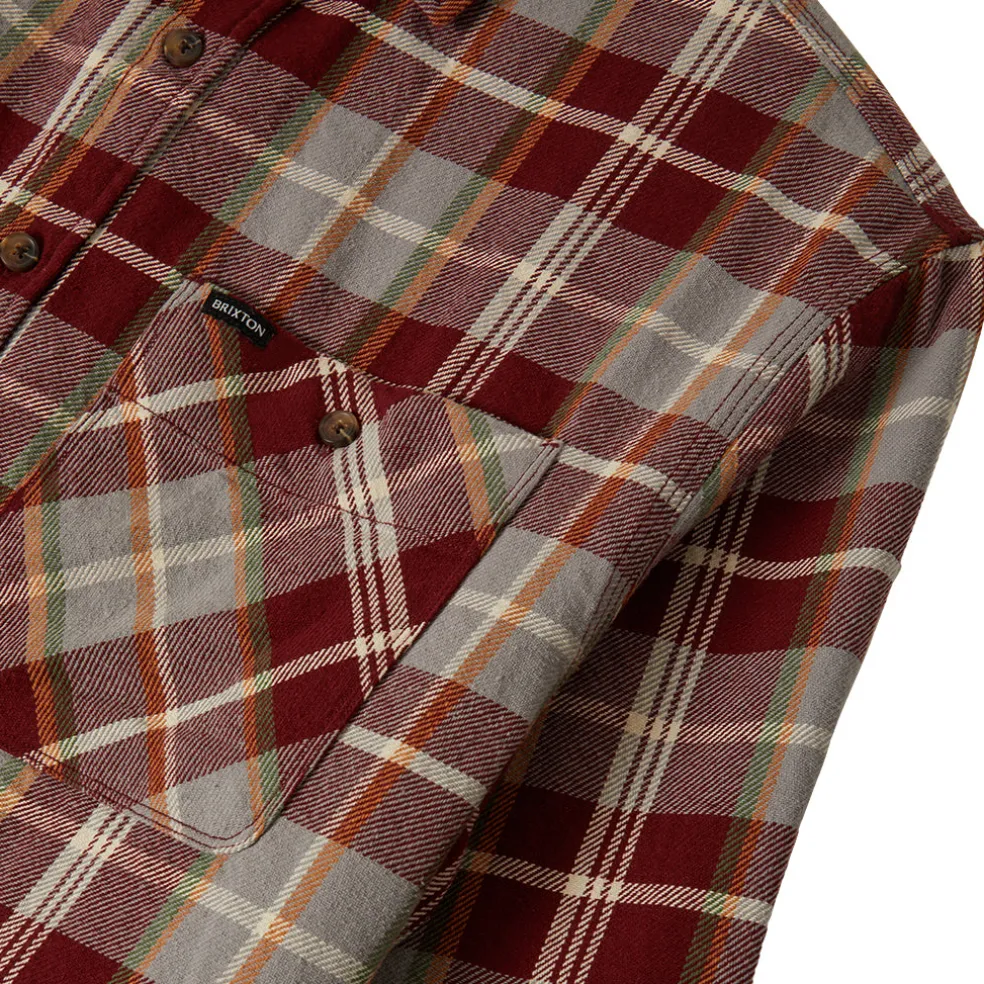 Vintage Washed Flannel Maroon Red /Beige/Green