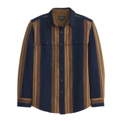 Weston Flannel Shirt Navy Multi Stripe
