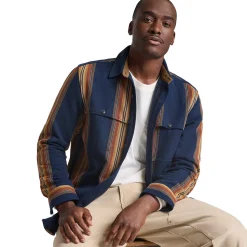 Weston Flannel Shirt Navy Multi Stripe