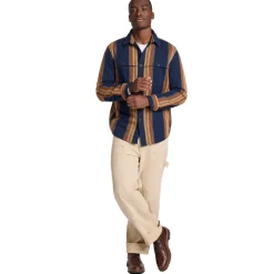 Weston Flannel Shirt Navy Multi Stripe