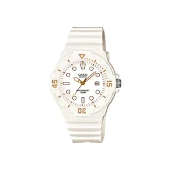 White and Gold Analog Watch