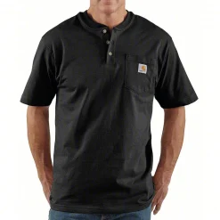 Workwear Pocket SS Henley Black