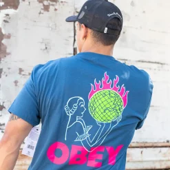 World In Flames Tee Harbor Blue