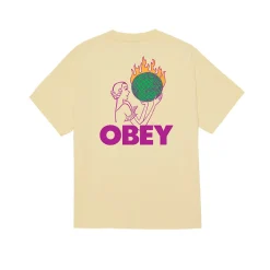 World In Flames Tee Pale Yellow