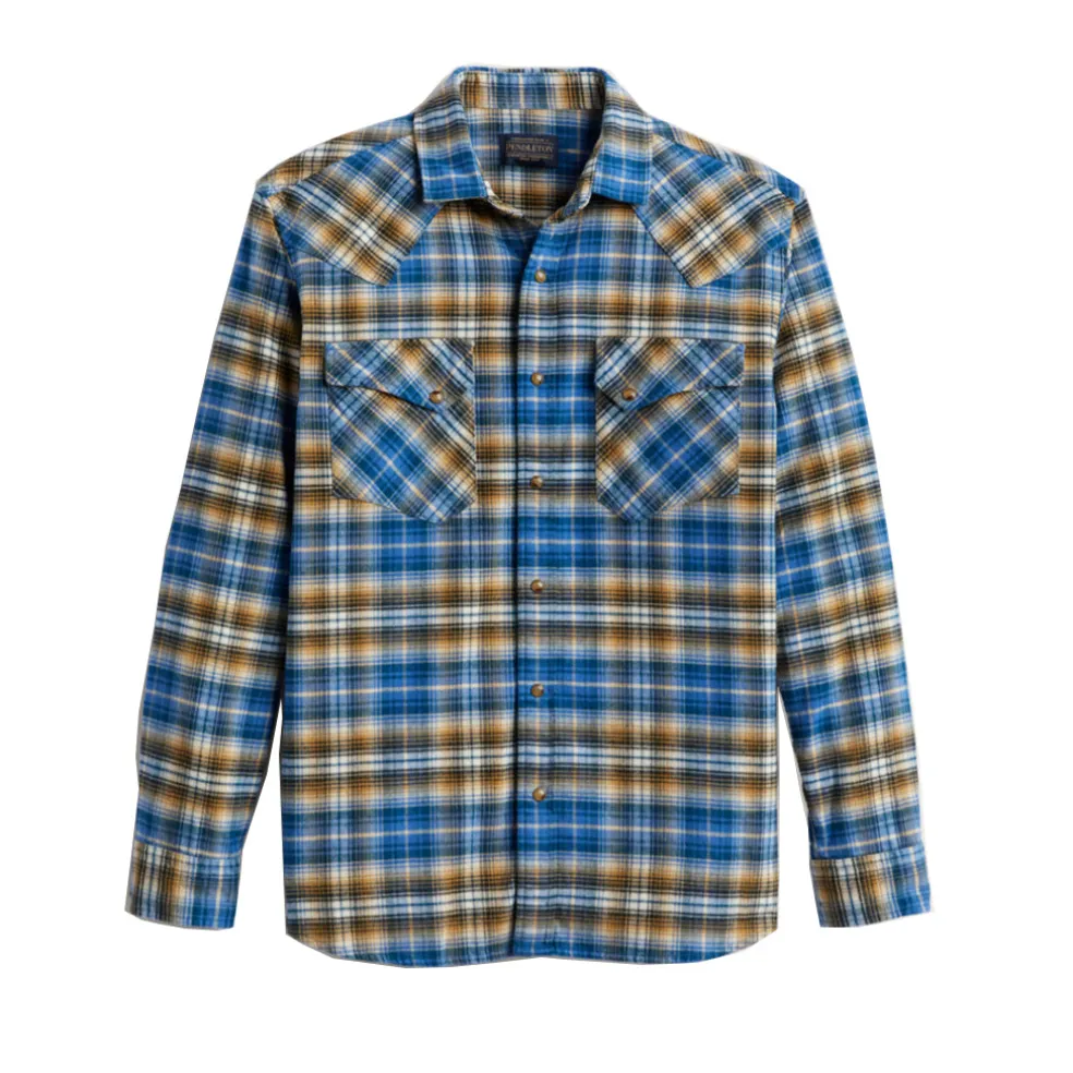 Wyatt Plaid L/S Shirt Blue/ Tan/ Bronze